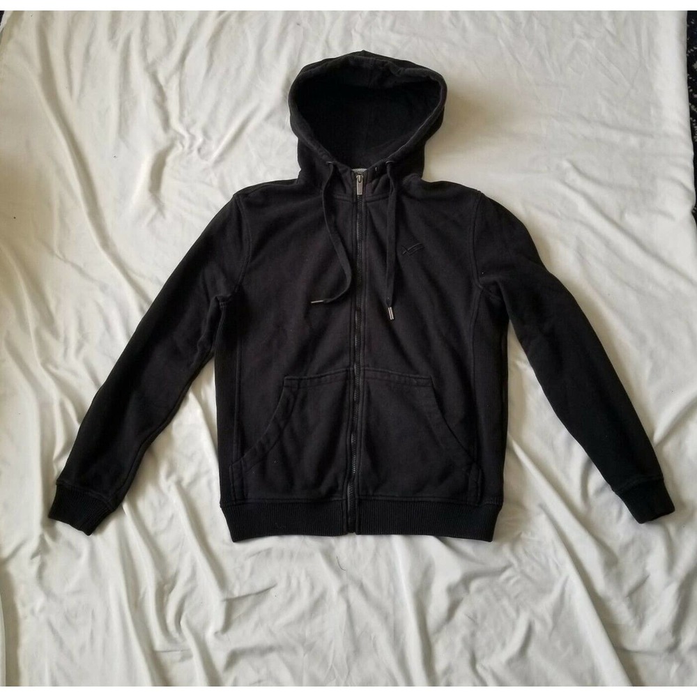William Rast Black Full Zip Hoodie Sweatshirt